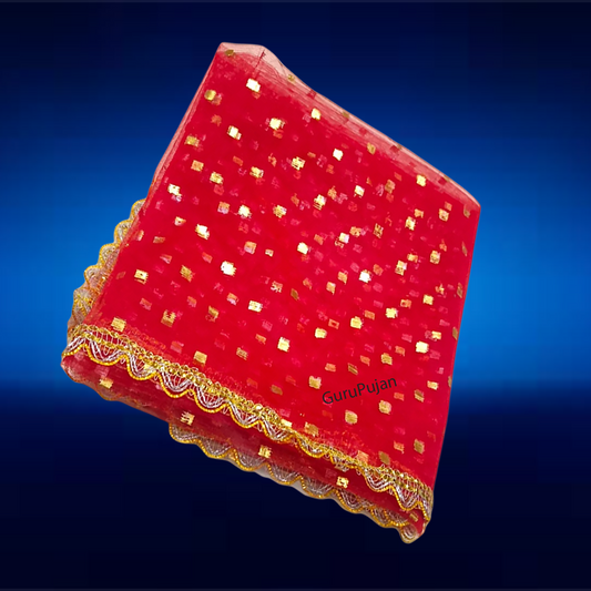 Lal Chunni | Mata Rani Chuniri | 2 Meter Red Cloth for Puja and Festivals