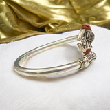 Mahadev Rudraksh Kada, made with authentic Rudraksha beads, symbolizes Lord Shiva’s blessings and offers protection, mental clarity, and healing.