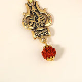 Mahakaal Rudraksha Locket on a gold chain, designed to invoke Lord Shiva’s blessings, provide spiritual protection, and enhance mental peace.