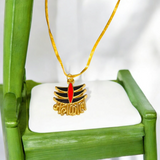 Mahakal Locket in Gold with intricate Mahakal engraving, representing Lord Shiva's power and divine protection, worn on a gold chain for both style and spirituality.