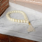 Moti Mala 27+1 Beads - Natural Pearl Mala Lab Certified - 7MM Wrist Mala - For Jaap