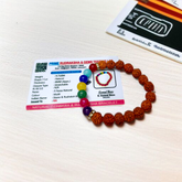 Natural 7 Chakra & Rudraksha Bracelet – 8mm Stretchable Beads with Lab Certified Healing Stones for Chakra Balancing