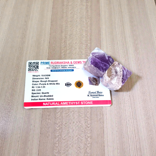 Natural Amethyst Stone Set of 2—lab-certified purple healing crystals for stress relief, intuition, chakra healing, and spiritual growth
