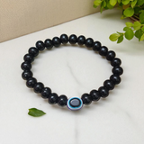 Natural Black Obsidian Bracelet with 8mm Round Beads – Stretchable and Lab Certified Healing Stone Jewelry