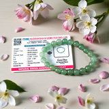 Natural Green Aventurine (Margaj) Bracelet with 8mm Stretchable Beads – Lab Certified Healing Stone Bracelet for Prosperity and Positive Energy