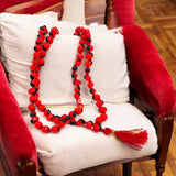 Natural Lal Gunja Mala made with premium-quality Red Chirmi Beads, ideal for good luck, charm, and spiritual protection, available in multiple variants for wearing and chanting.
