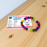 Natural Mix Agate Bracelet with approx. 8mm polished multicolor beads, stretchable design, and lab certified for chakra healing