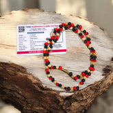 Natural Mix Gunja Mala crafted with a combination of red, white, and black Chirmi beads, ideal for attraction, protection, and financial prosperity.