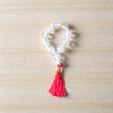 Natural Rock Crystal Finger Mala 9+1 Beads, 8mm AAA Sphatik Crystal, Lab Certified