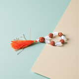 Natural Rudraksha Crystal Finger Mala 9+1 Beads Lab Certified 8–9mm