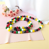 Natural multi-colored agate mala with 108+1 and 27+1 beads, 8mm size, used for meditation, healing, and spiritual protection