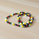 Natural multi-colored agate mala with 108+1 and 27+1 beads, 8mm size, used for meditation, healing, and spiritual protection