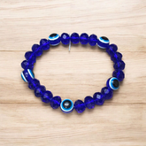 Nazar Suraksha Bracelet with Evil Eye Stone – Buri Nazar Protection & Root Chakra Healing Jewelry, Stretchable & Lab Certified