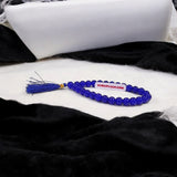 Neela Hakik Mala 27+1 Beads, Lab Certified Blue Agate Jaap Mala by Gurupujan, designed to enhance well-being and invite prosperity.