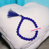 Neela Hakik Mala 27+1 Beads, Lab Certified Blue Agate Jaap Mala by Gurupujan, designed to enhance well-being and invite prosperity.