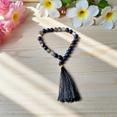 Original Sulemani Hakik Mala with 27+1 Lab-Certified 8MM Black Beads for Emotional Stability and Meditation