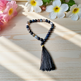Original Sulemani Hakik Mala with 27+1 Lab-Certified 8MM Black Beads for Emotional Stability and Meditation