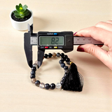 Original Sulemani Hakik Mala with 27+1 Lab-Certified 8MM Black Beads for Emotional Stability and Meditation