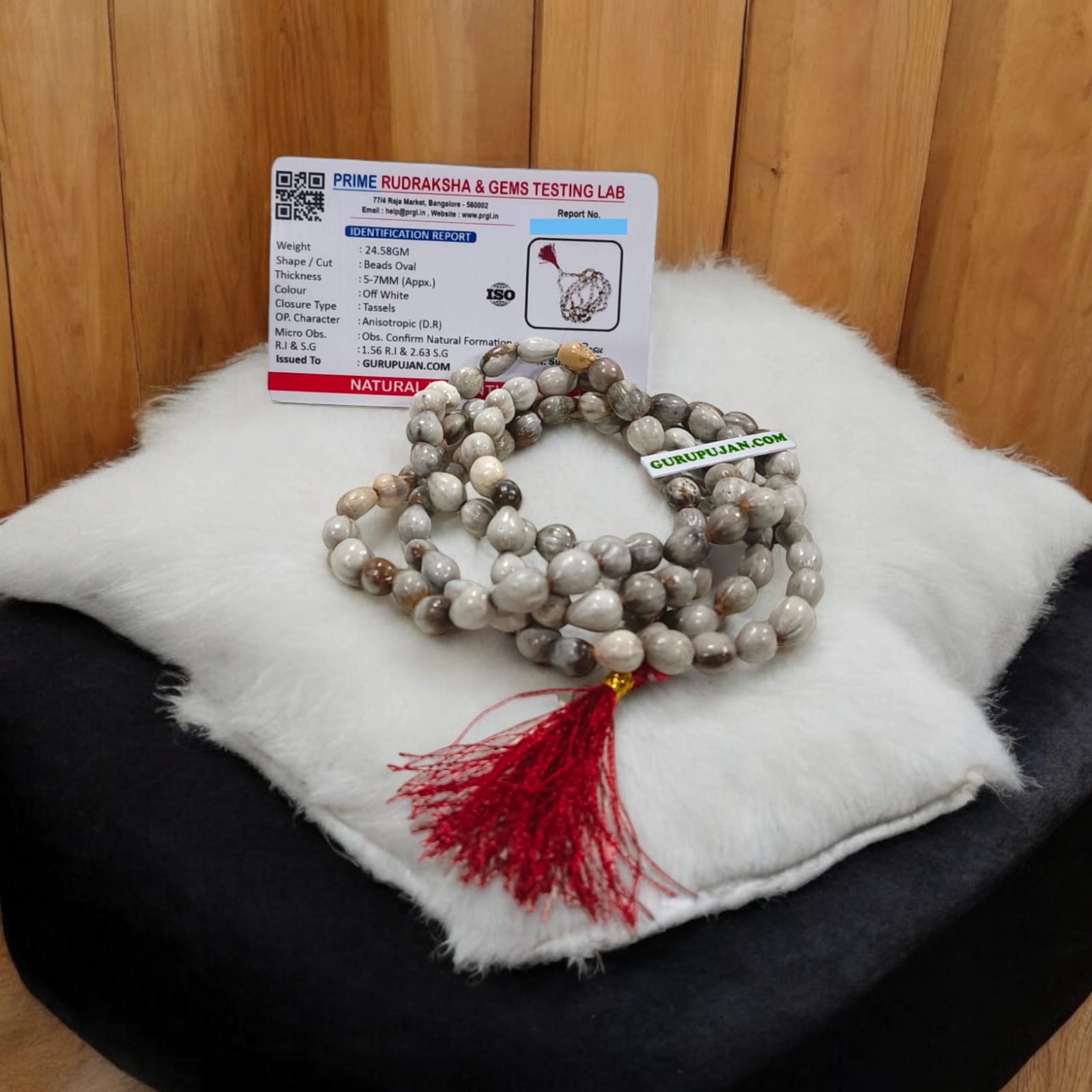 Original Vaijanti Mala with pure beads and lab certification for divine attraction and relationship improvement