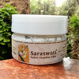 Pure sandalwood paste (Safed Chandan Tilak) for applying a sacred tilak during religious rituals, offering a long-lasting fragrance and cooling effect.
