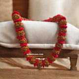 Rudraksha Kantha Mala with 5 Mukhi beads, lab-certified, available for Jaap and wearing, promoting spiritual growth and peace.