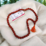 Rudraksha Mala 54+1 beads made from Pathri Rudraksha, featuring 11MM beads, lab certified, ideal for jaap, meditation, and wear.