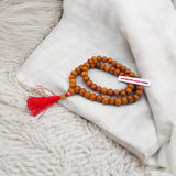 Safed Chandan Mala 54+1 beads, also known as White Sandalwood Mala, featuring 8MM beads, lab certified, ideal for jaap, meditation, and daily wear.