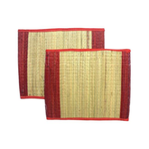 Set of 2 Kusha Aasans (Darbha Mats) for pooja and meditation, made from sacred Kusha Grass.