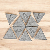 Shani Yantra Coin with Ranga Shani Yantra design, a spiritual remedy for Shani Dosh, based on Lal Kitab, brings protection and prosperity.