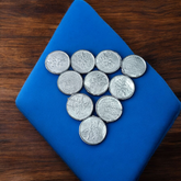 Shani Yantra Coin with Ranga Shani Yantra design, a spiritual remedy for Shani Dosh, based on Lal Kitab, brings protection and prosperity