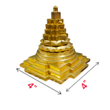 Shri Yantra In Brass - Lab Certified Meru Yantra with intricate geometric design, perfect for pooja, meditation, and attracting prosperity.