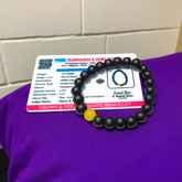 Stretchable 8mm Ebony & Yellow Agate (Hakik) Bracelet - Lab Certified Spiritual Jewelry