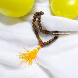 Tiger Eye Mala 54+1 beads made from natural Tiger's Eye stones, featuring 8MM beads, ideal for jaap, meditation, and daily wear.