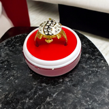 Tortoise Ring made of silver and brown with a stylish design and zircon diamond accents.