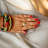 Tortoise Ring made of silver and brown with a stylish design and zircon diamond accents.