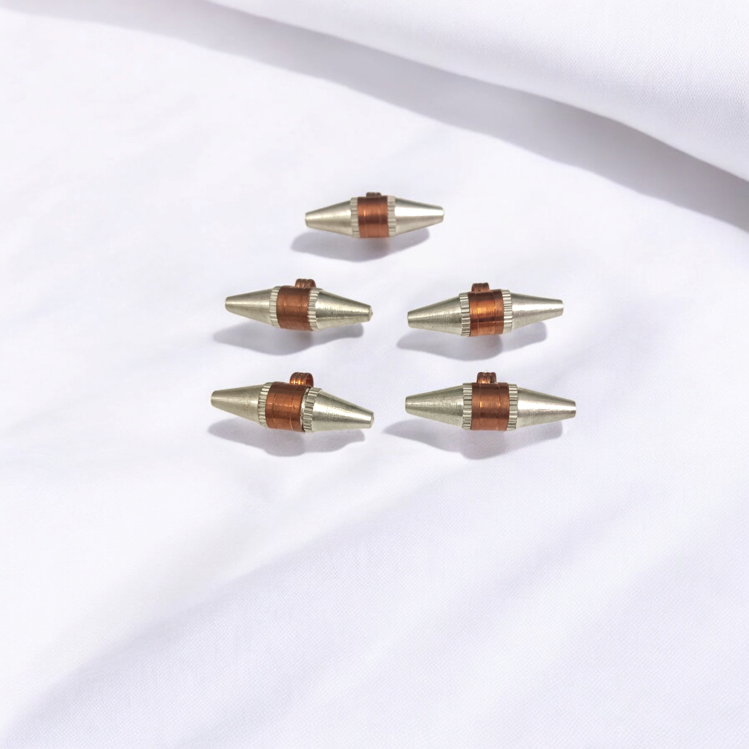 Triloh Taweez made with silver, copper, and brass, set of 5 with free Bhojpatra Sheet for spiritual protection.