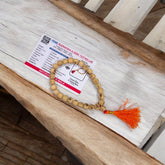 Tulsi Mala 27+1 beads made from natural Tulsi wood, featuring 8MM beads for wrist wear, ideal for jaap and spiritual meditation.