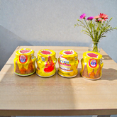 Yellow chandan paste tika container used for puja and tilak rituals