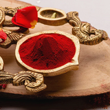 100% Organic Kum Kum Powder (Roli) for Tilak, ideal for pooja and religious ceremonies.