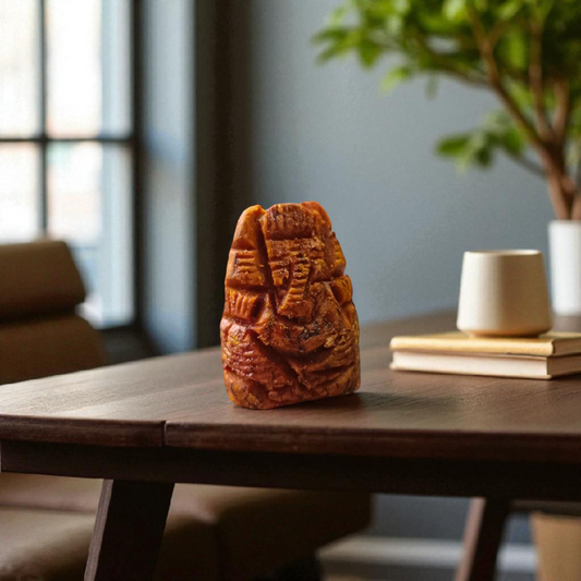 100% Organic Small Turmeric Ganesha Idol for Home, Office, and Car Dashboard – Handcrafted Eco-Friendly Haldi Ganesh Murti