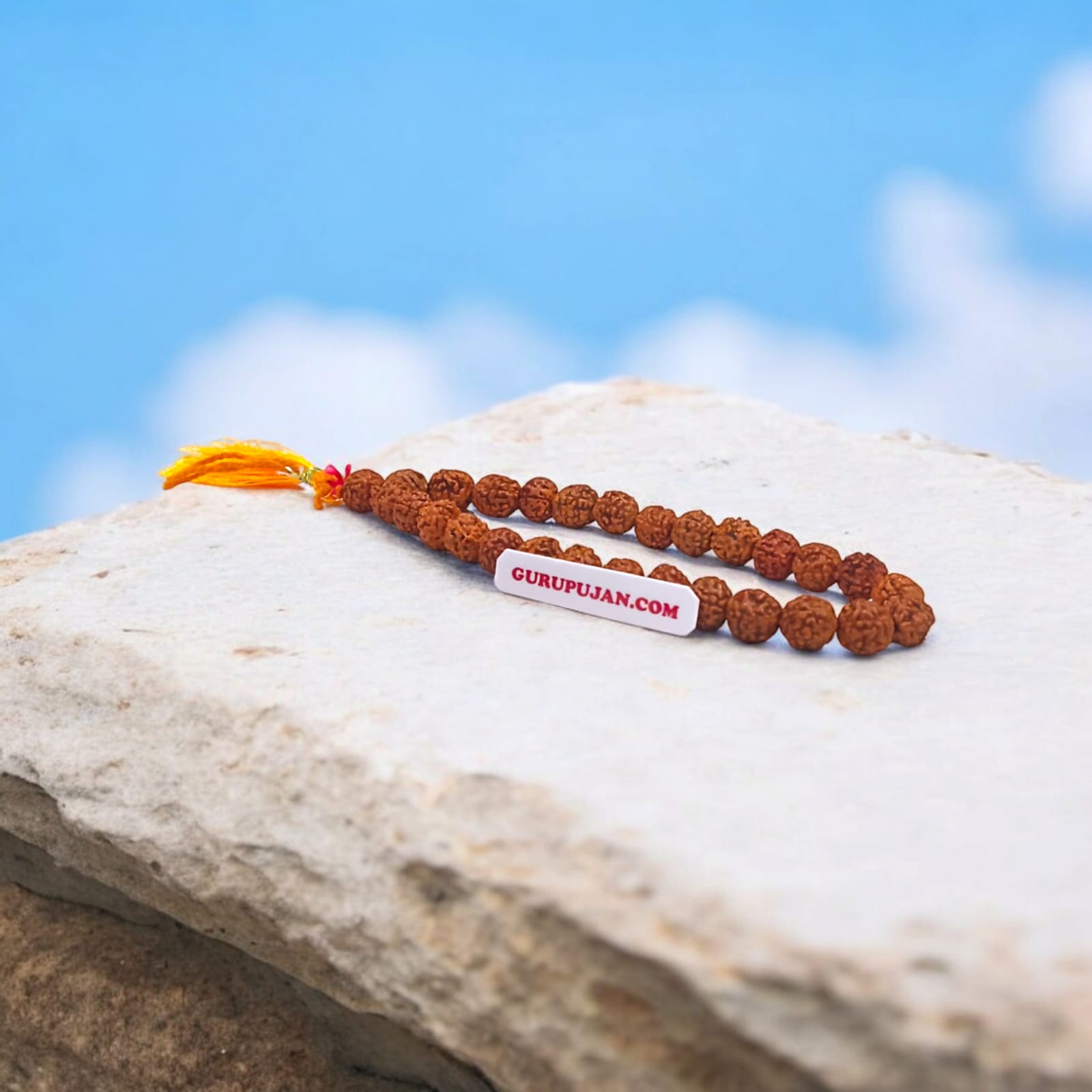 100% original 8MM Rudraksha Mala, lab-certified for authenticity, available in 27+1, 54+1, and 108+1 bead variants for jaap and wearing by Gurupujan.