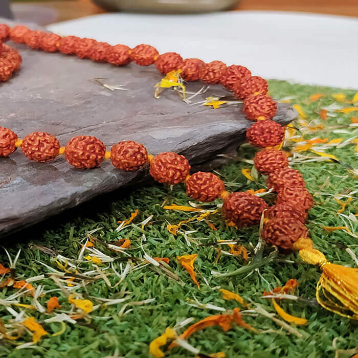 100% original 8MM Rudraksha Mala, lab-certified for authenticity, available in 27+1, 54+1, and 108+1 bead variants for jaap and wearing by Gurupujan.