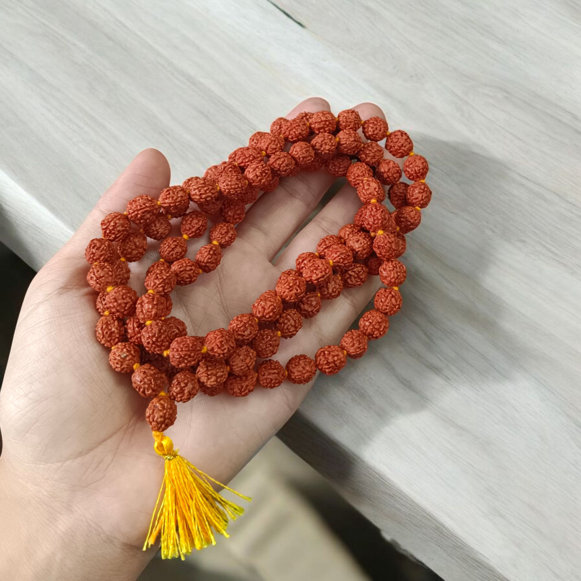 108+1 Beads Rudraksha Mala, lab-certified 5 Mukhi Rudraksha Jaap Mala by Gurupujan, ideal for chanting and meditation on the go