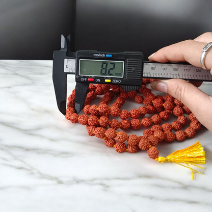 108+1 Beads Rudraksha Mala, lab-certified 5 Mukhi Rudraksha Jaap Mala by Gurupujan, ideal for chanting and meditation on the go