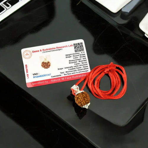 10 Mukhi Rudraksha Pendant for Protection & Peace Energy