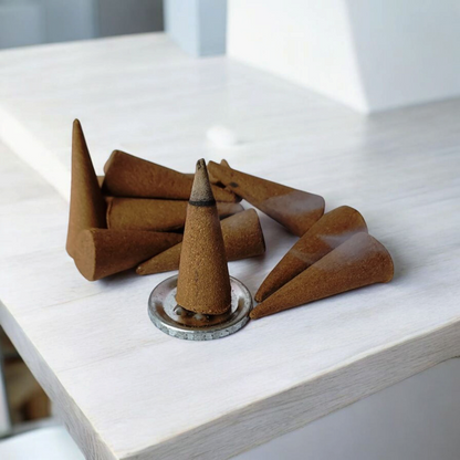 4 In 1 Dhoop Cone Set of 12 with Mogra, Gulab, Lily, Chandan, and Cobb fragrances, perfect for meditation and spiritual rituals