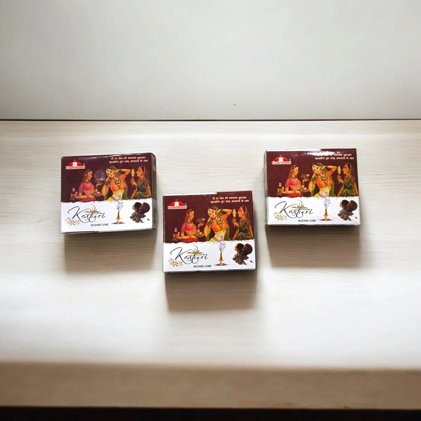 4 in 1 Dhoop Cone Set of 12 with X2, Kasturi, Ramlala & Cobb Fragrances for Puja and Meditation