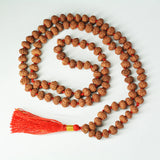 6 Mukhi Rudraksha Mala with 108+1 beads, lab certified and energized, ideal for positivity and spiritual practice.