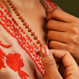 6 Mukhi Rudraksha Mala with 108+1 beads, lab certified and energized, ideal for positivity and spiritual practice.