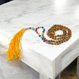 7 Chakra Mala with Tiger Eye, Agate Stones, and Buddha Charm – Lab Certified Meditation & Healing Beads